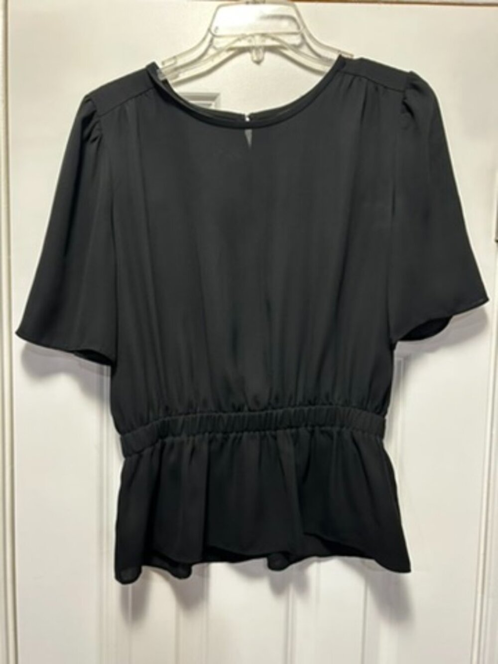 Black peplum blouse